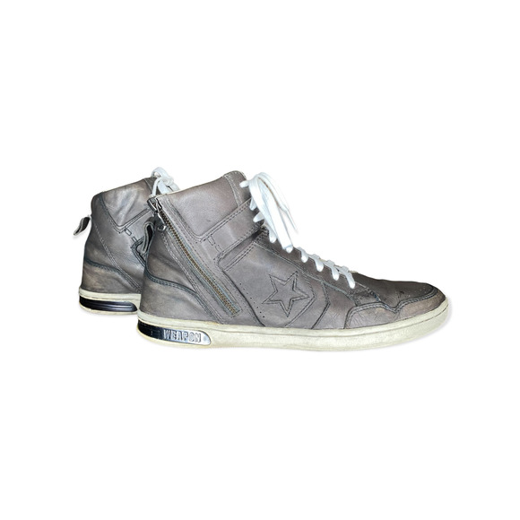 Converse Other - John Varvatos x Converse Distressed Leather Mid Weapon High Top Sneakers